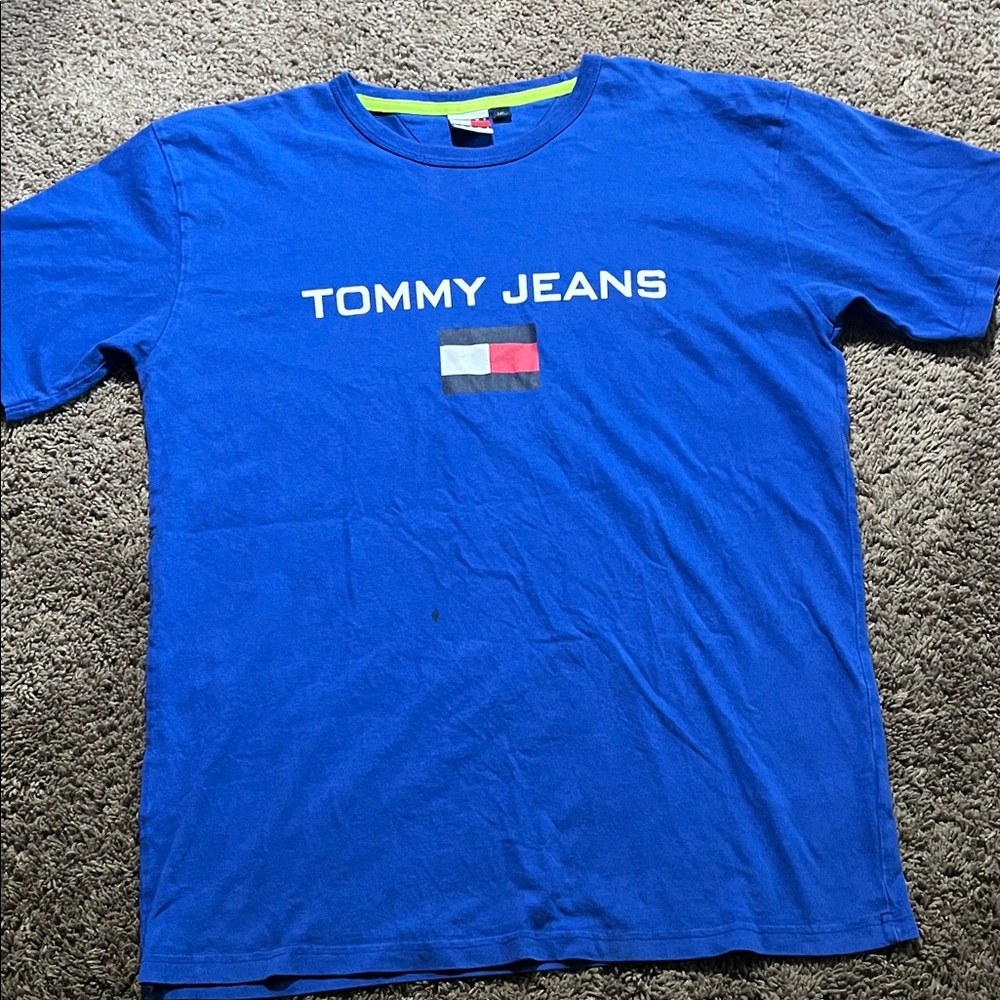 Tommy Hilfiger Royal Blue Tee with Neon Accent